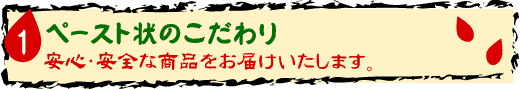 ペースト状のこだわり。安心・安全な商品をお届け致します。